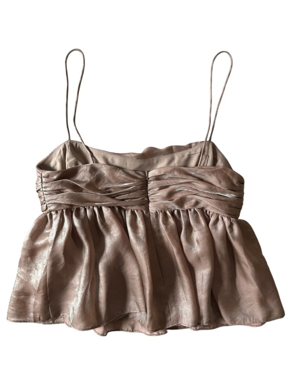 Reformation Cosima Camisole Top Champagne Iridescent Metallic 0 - Picture 5 of 9